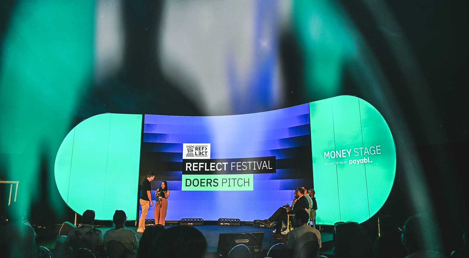 Founders pitching on the Money Stage at Doers Pitch